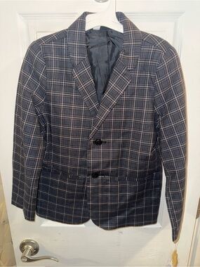 Cat & Jack Navy Plaid Blazer with Light Gray Windowpane